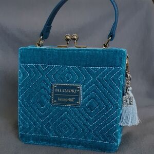 Biltmore Loungefly Velveteen Bag. Clasp Top. Simulated Leather Handle And Strap.